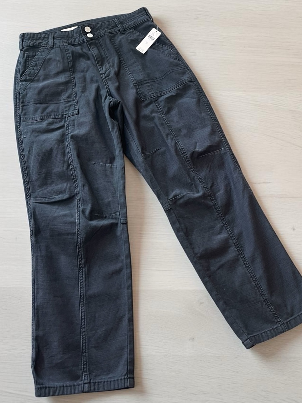 Anthropologie Pilcro Black Wash Carbon The Wanderer Utility Pants Sz 28 NWT
